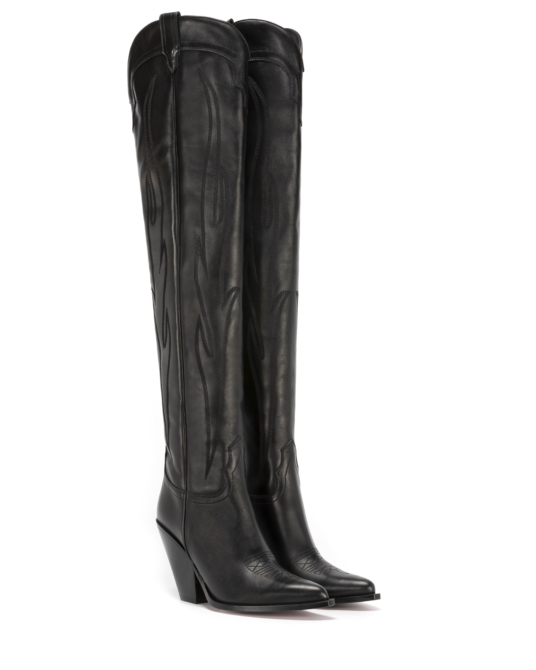 HERMOSA-90-Women_s-Over-The-Knee-Boots-in-Black-Calfskin--On-Tone-Embroidery_02_Front